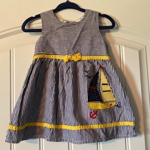 Baby girls sailboat striped dress